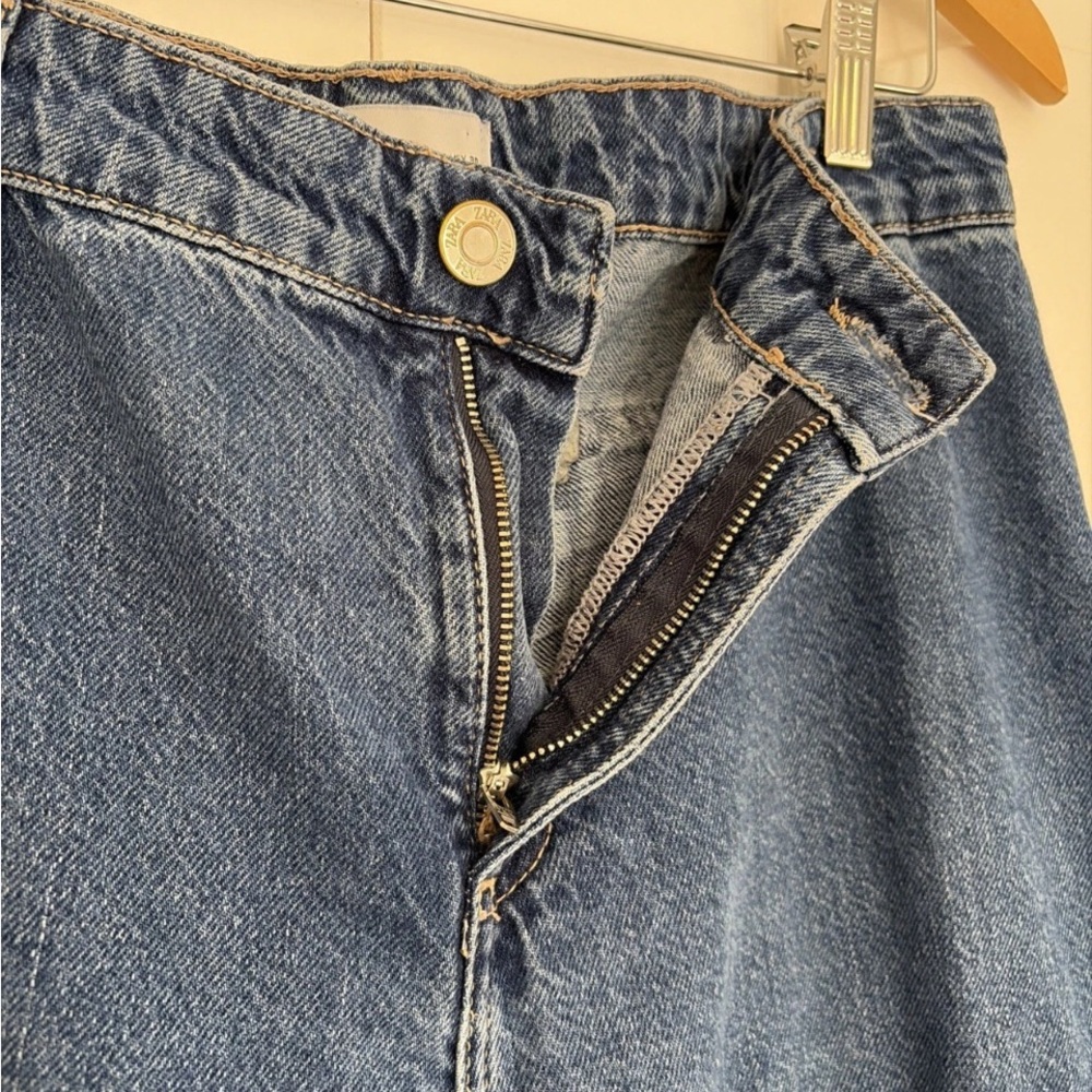 Zara Dark Blue Wide-Leg Cargo Jeans - Picture 6 of 13